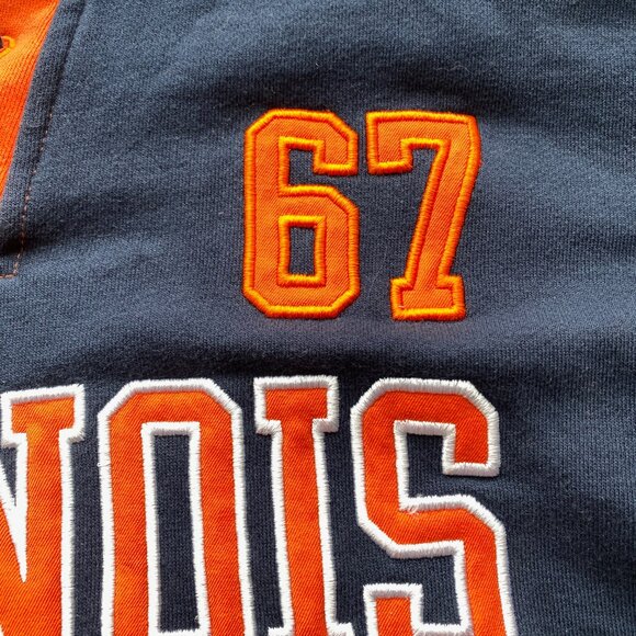 U of ILLINOIS Champion HOCKEY HOODIE 67, size M used once! Lace Hood (mens S) - Picture 6 of 15